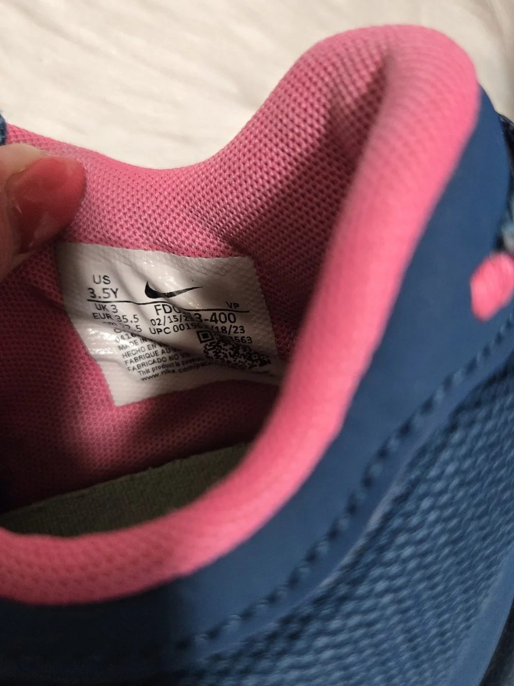 Nike Kids Navy Blue Sneakers with Light Blue and Pink Details